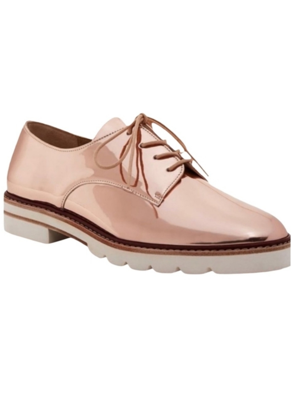 Stuart Weitzman Metro Metallic Oxford Platform Shoe 8.5